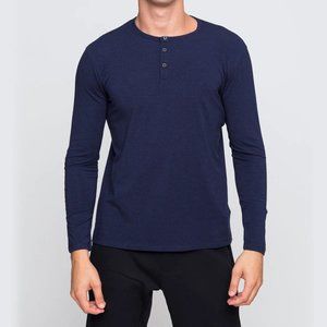 NWT Two Blind Brothers Long Sleeve Henley - Navy
